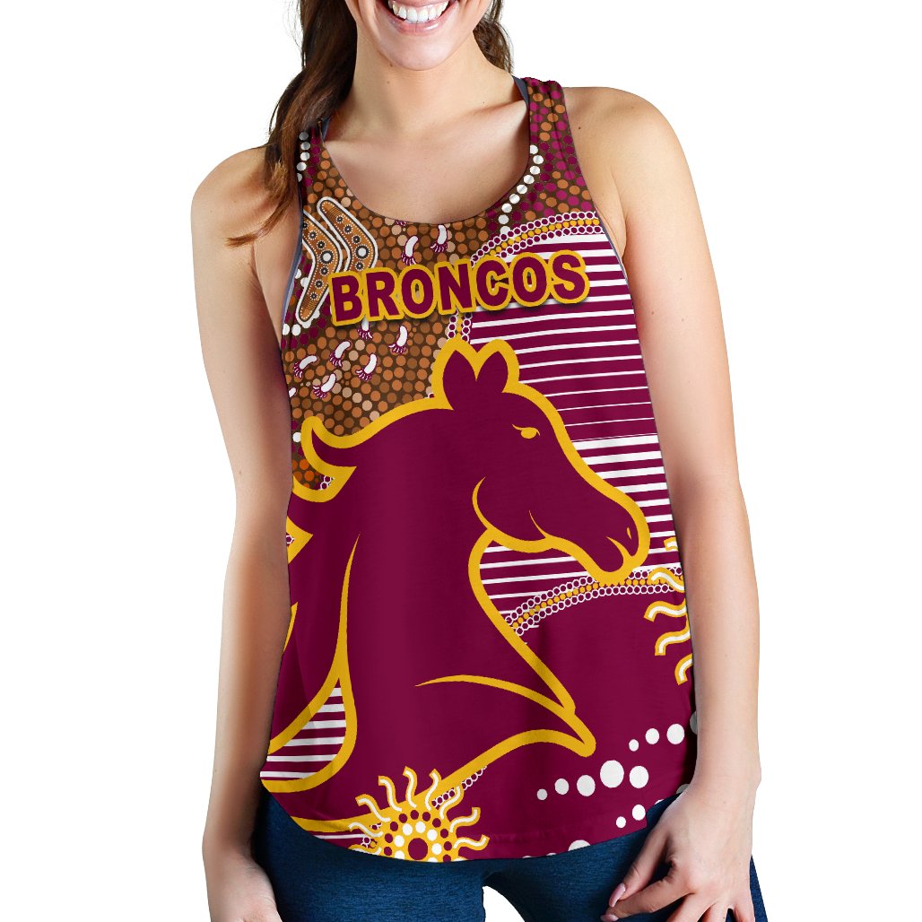 Broncos Super Women Racerback Tank Indigenous Brisbane - Vibe Hoodie