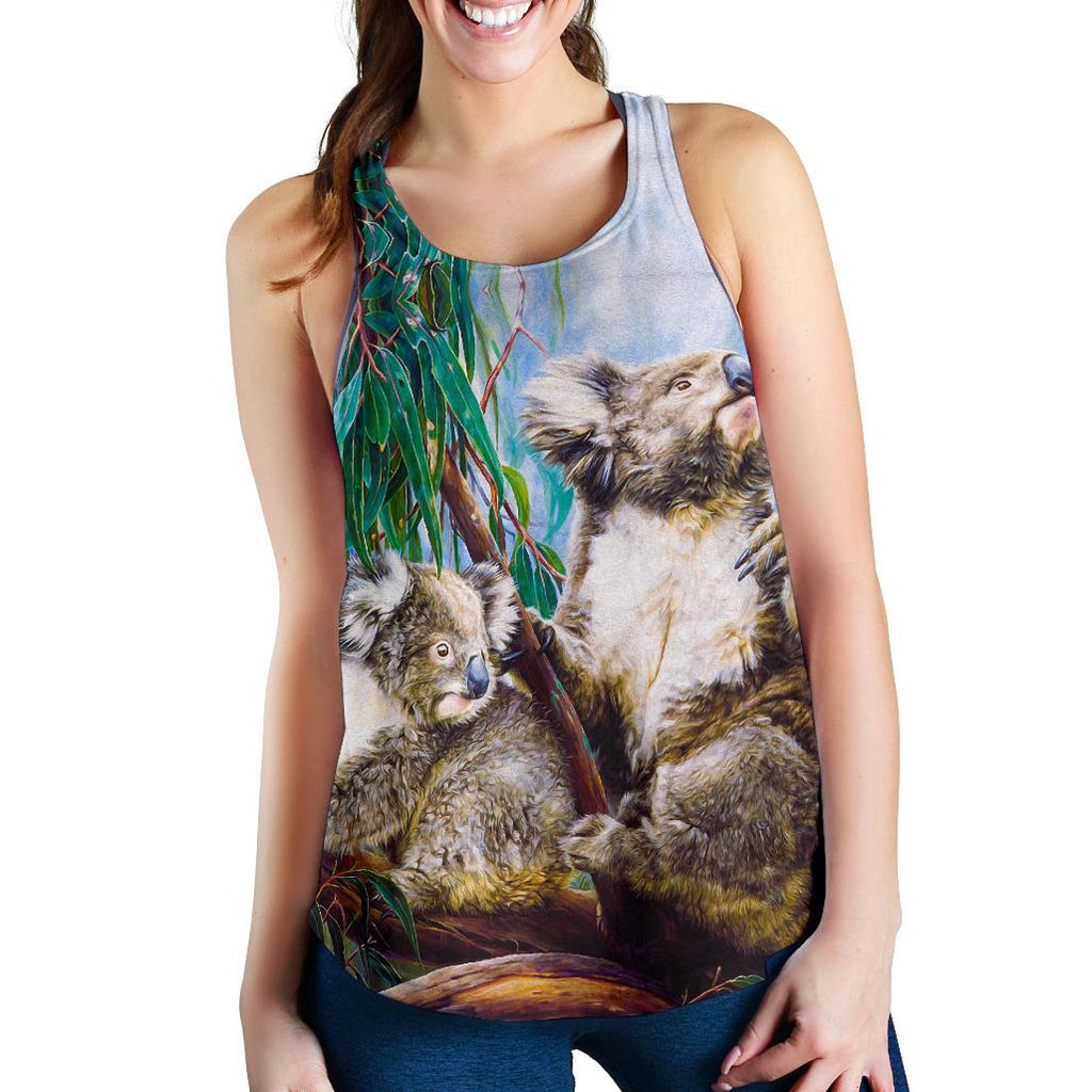 Racerback Tank - Koala And Joey Tank 3D Art - Women - Vibe Hoodie