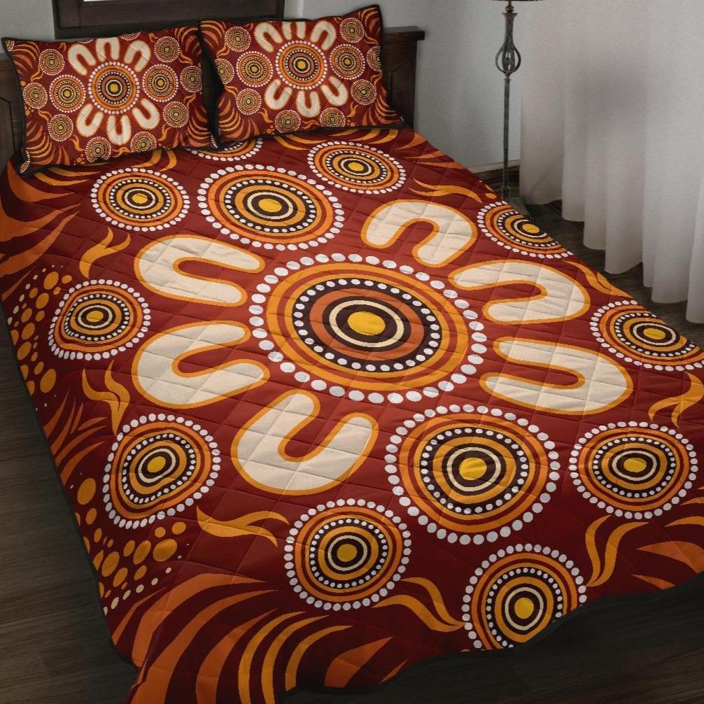 aboriginal-quilt-bed-set-circle-flowers-patterns-ver03