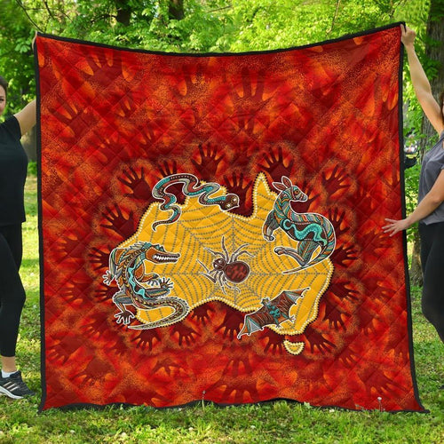 aboriginal-premium-quilt-australia-map-hand-patterns-spider-web