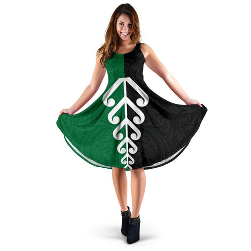 New Zealand Koru Fern Women Midi Dress - Vibe Hoodie