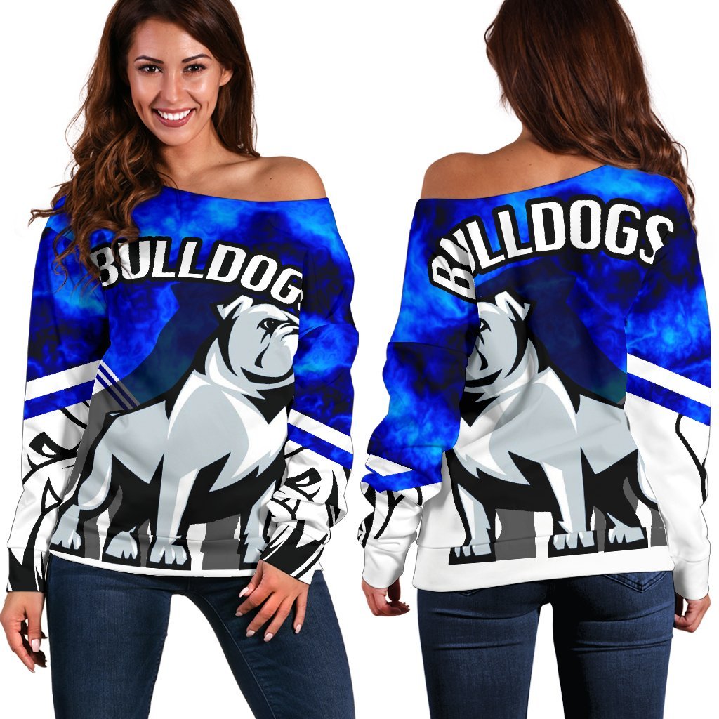 Bulldogs Women's Off Shoulder Sweater - Vibe Hoodie