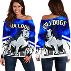 Bulldogs Women's Off Shoulder Sweater - Vibe Hoodie