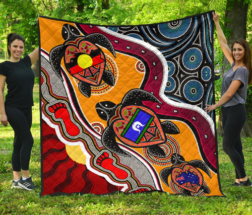 1saustralia-premium-quilt-australia-aboriginal-dots-with-turtle-and-naidoc-flags