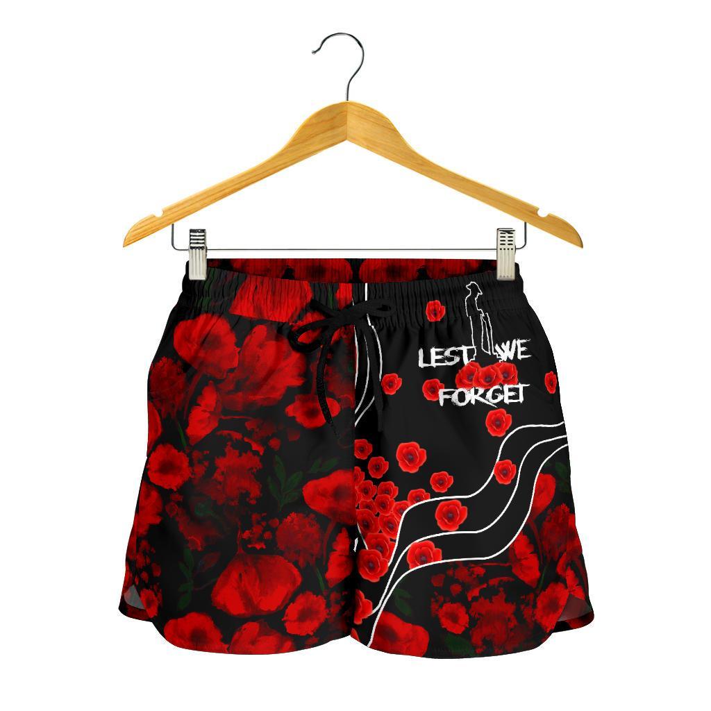 Anzac Lest We Forget Women's Shorts - Poppy Flowers - Vibe Hoodie