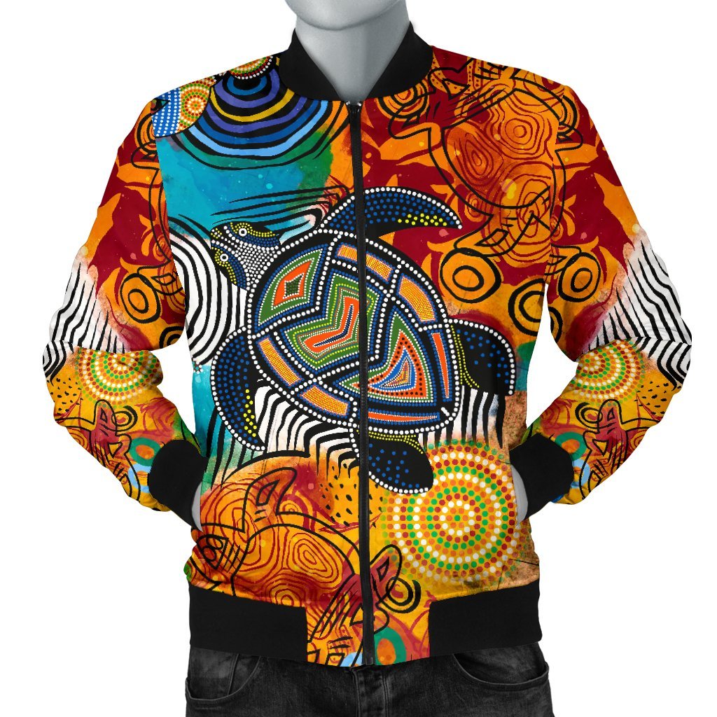 aboriginal-mens-bomber-jacket-turtle-indigenous-art
