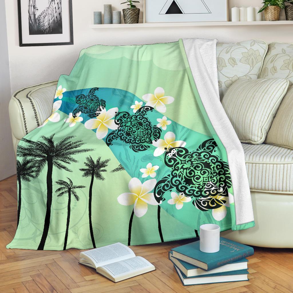 turtle-plumeria-premium-blanket