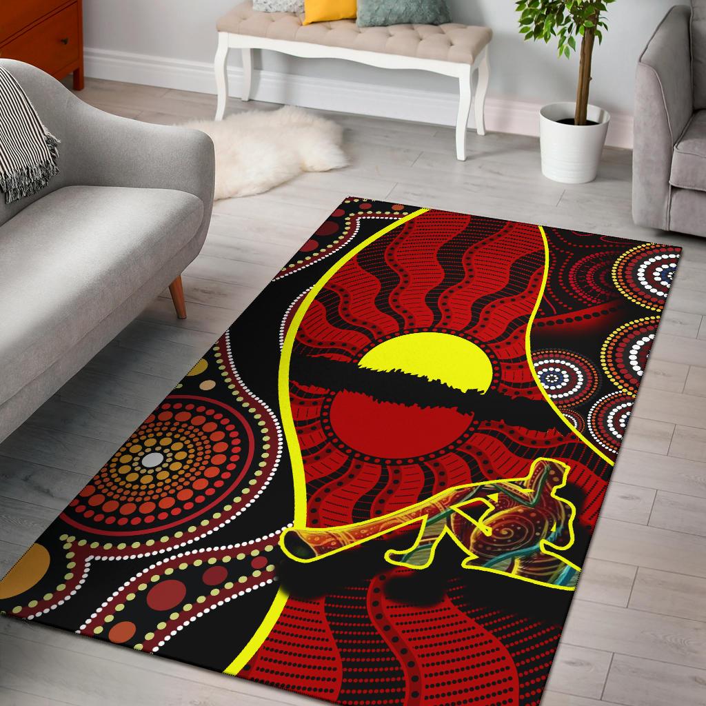 area-rug-australia-aboriginal-dots-with-didgeridoo