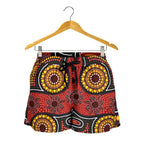 Aboriginal Women's Shorts - Indigenous Circle Dot Painting Style- - Vibe Hoodie