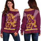 Brisbane Broncos Indigenous Women Off Shoulder Sweater - Vibe Hoodie