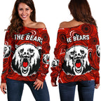 North Sydney Women's Off Shoulder Sweater The Bears Indigenous - Vibe Hoodie