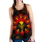 Aboriginal Women's Racerback Tank - Australia Map and Indigenous Flag - Vibe Hoodie