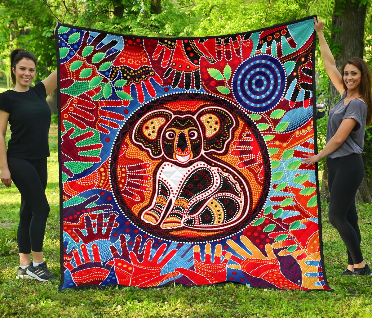 aboriginal-premium-quilt-koala-and-hand-art-dot-painting-quilt
