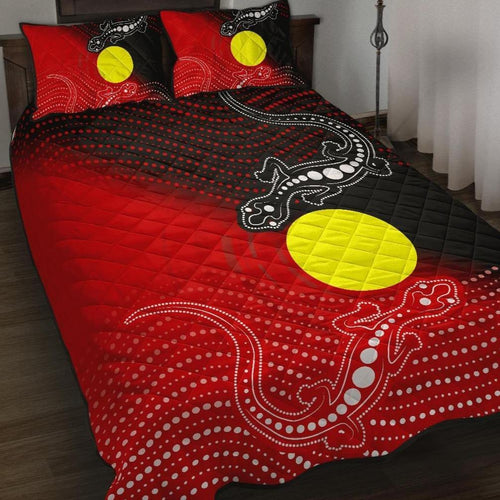 aboriginal-quilt-bed-set-two-indigenous-lizard