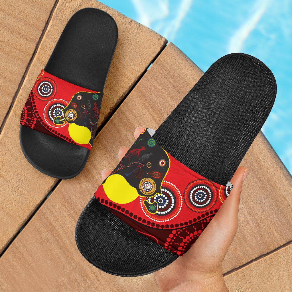 slide-sandals-australia-map-aboriginal-dot-painting