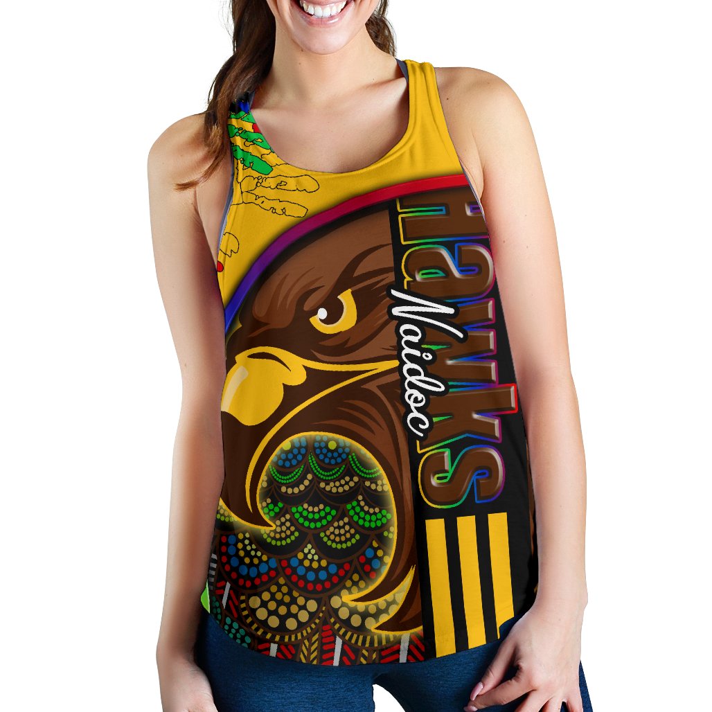(Custom Personalised) Pride Hawks Women's Racerback Tank Hawthorn Naidoc Week Aboriginal Version Special - Vibe Hoodie