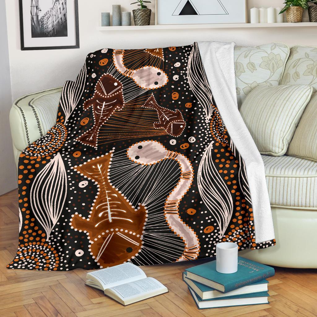 aboriginal-premium-blanket-indigenous-fish-and-snake