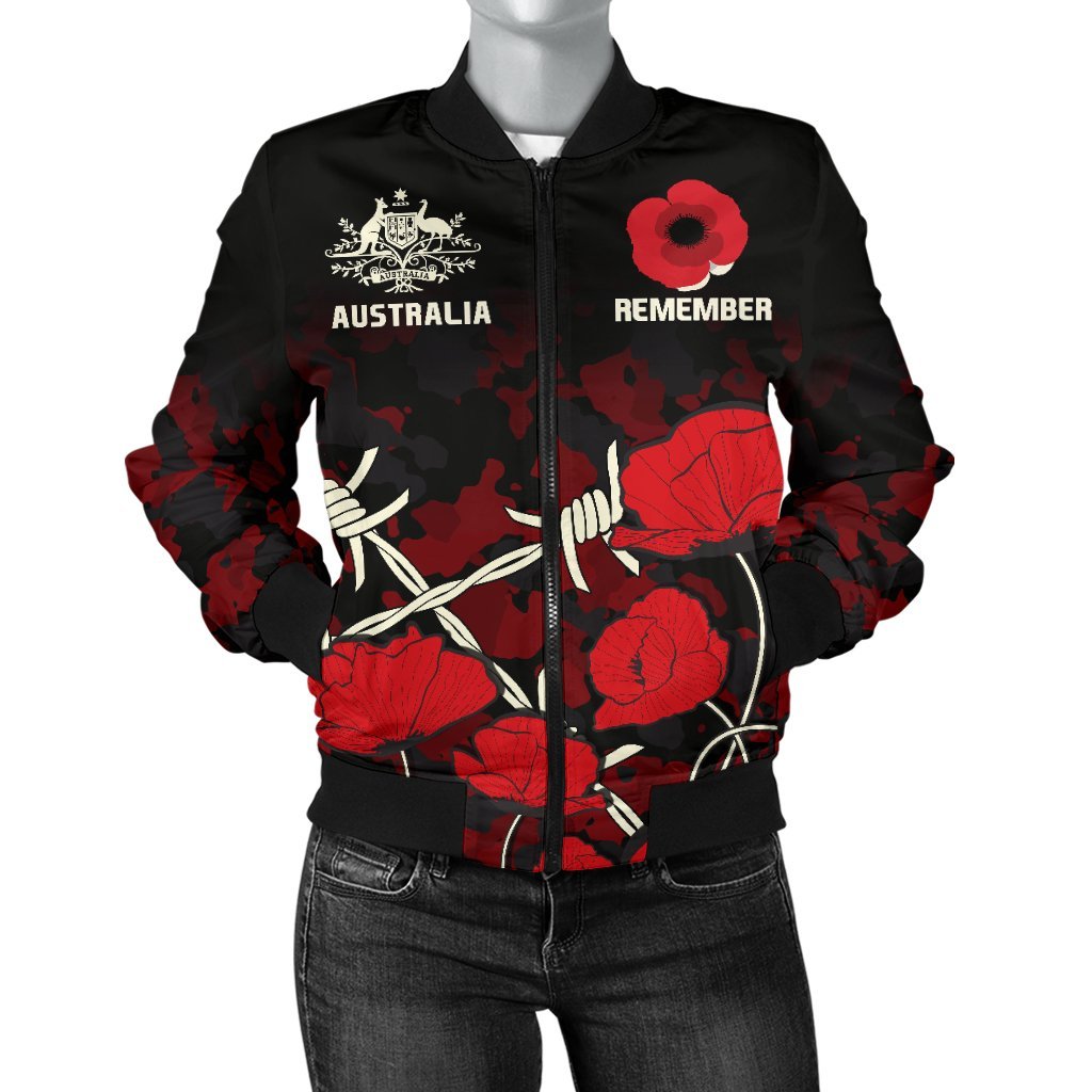 anzac-womens-bomber-jacket-anzac-with-remembrance-poppy-flower
