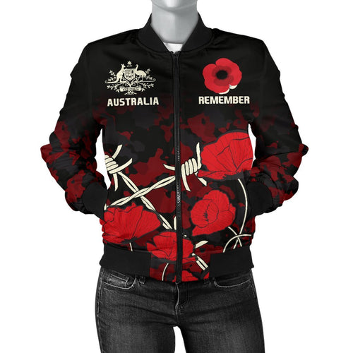 anzac-womens-bomber-jacket-anzac-with-remembrance-poppy-flower