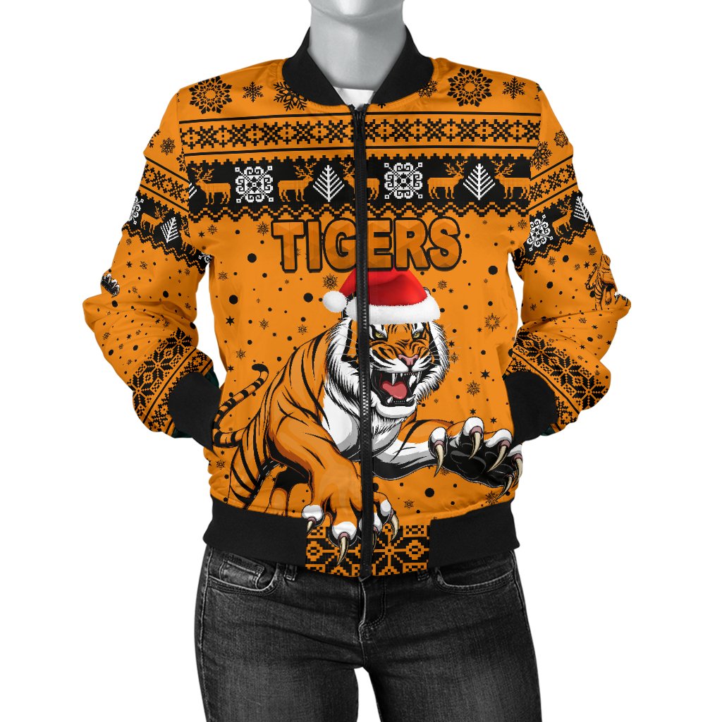 wests-christmas-womens-bomber-jacket-tigers-unique-vibes-orange
