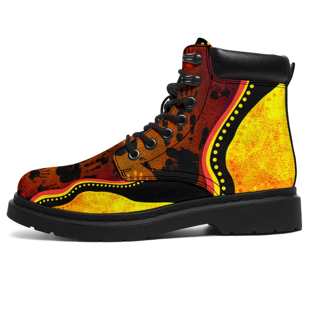 boots-aboriginal-rock-painting-hand-art-golden-style-all-season-02-bn15
