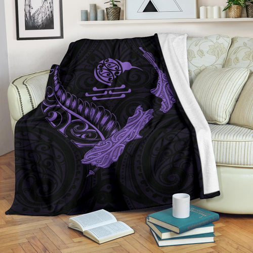 new-zealand-heart-premium-blanket-map-kiwi-mix-silver-fern-pastel-purple