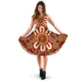 Aboriginal Women's Dress - Circle Flowers Patterns Ver02 - Vibe Hoodie