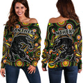 Penrith Women Off Shoulder Sweater Panthers Indigenous Vibes - Vibe Hoodie