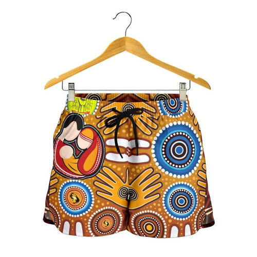 Shorts Women's - Aboriginal Family With Dot Painting art - Vibe Hoodie