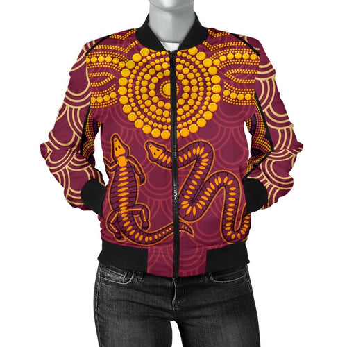 aboriginal-womens-bomber-jacket-aboriginal-snake-and-alligator