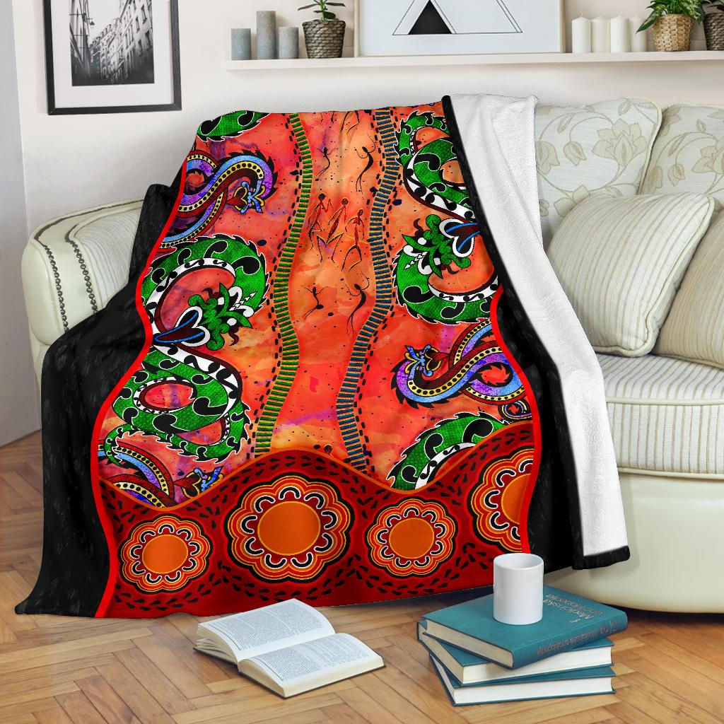 aboriginal-premium-blanket-aussie-indigenous-patterns-orange