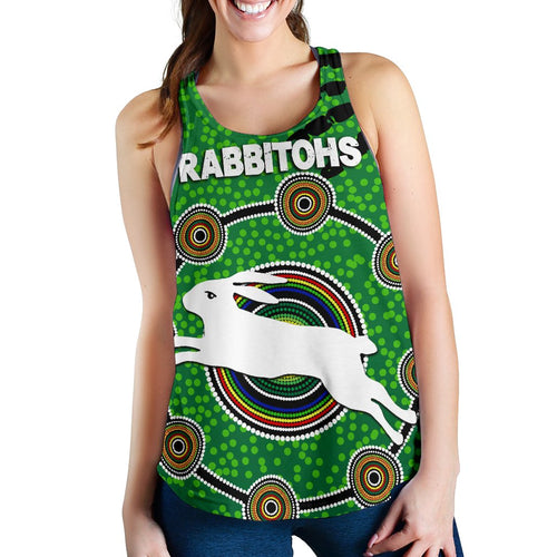 Naidoc Rabbitohs Women Racerback Tank Aboriginal Vibes No.1 - Vibe Hoodie