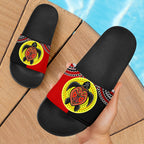 aboriginal-slide-sandals-turtle-footprint-circle-dot-painting