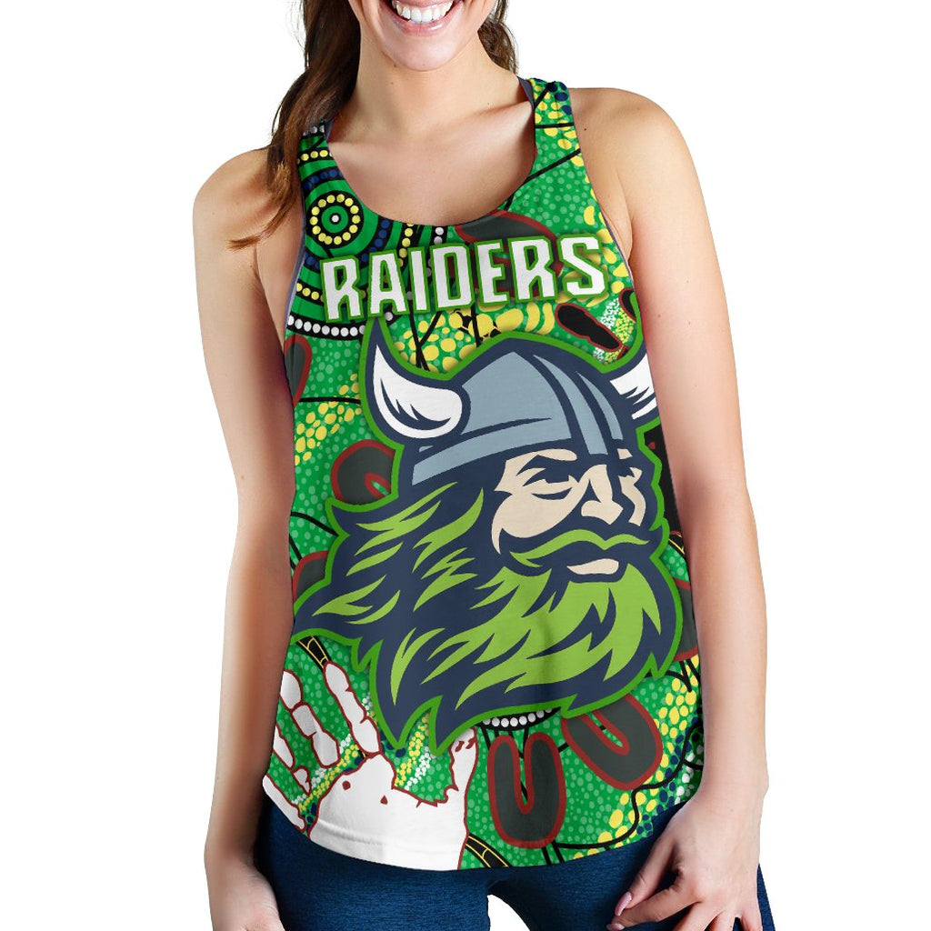 Canberra Women's Racerback Tank Raiders Indigenous 2 - Vibe Hoodie