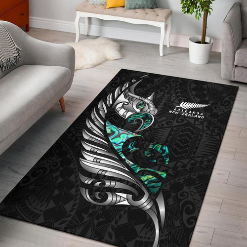 new-zealand-area-rug-manaia-paua-fern-wing-white