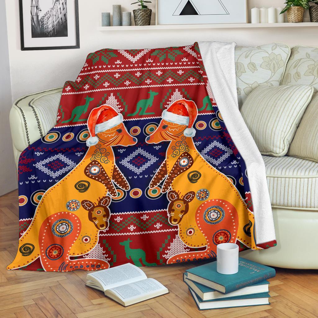 christmas-premium-blanket-mother-kangaroo-in-christmas
