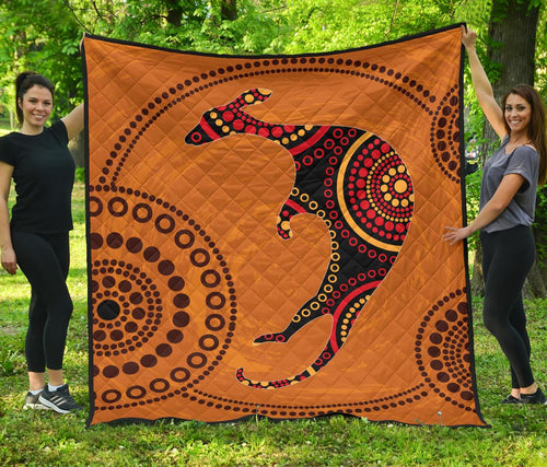 aboriginal-premium-quilt-australia-kangaroo-orange-dot-painting-art