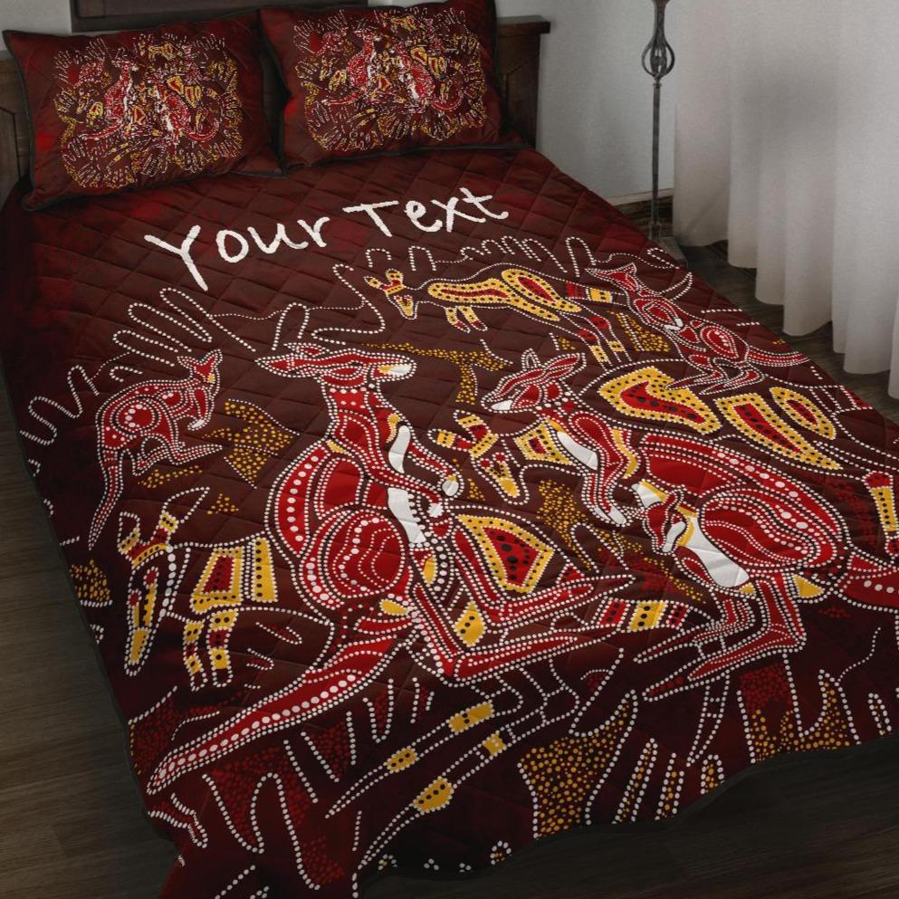 custom-aboriginal-quilt-bed-set-kangaroo-family-with-hand-art