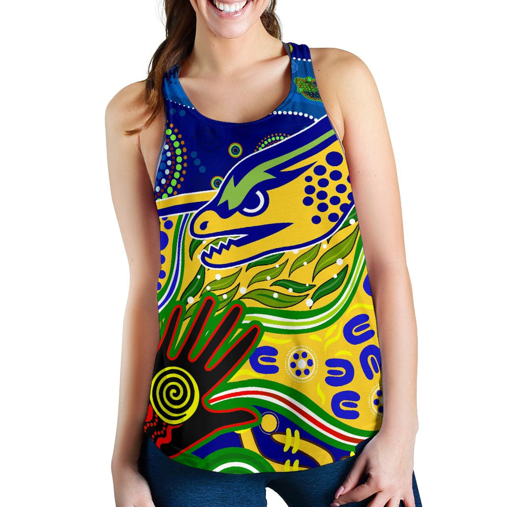 Eels Naidoc Special Women Racerback Tank - Vibe Hoodie