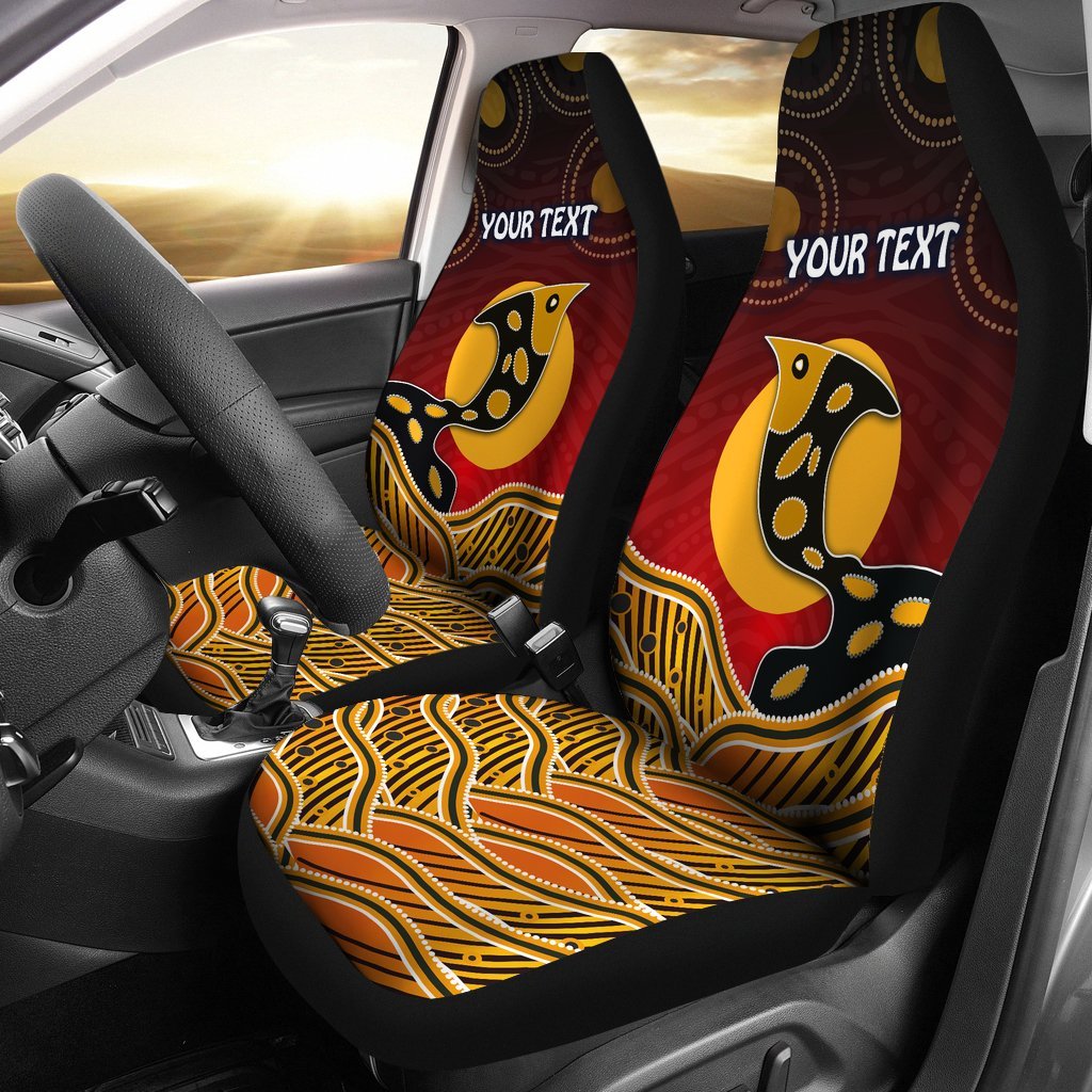 personalised-car-seat-cover-aboriginal-dot-patterns-fish