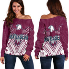 Warringah Women's Off Shoulder Sweater Sea Eagles Multicultural - Vibe Hoodie