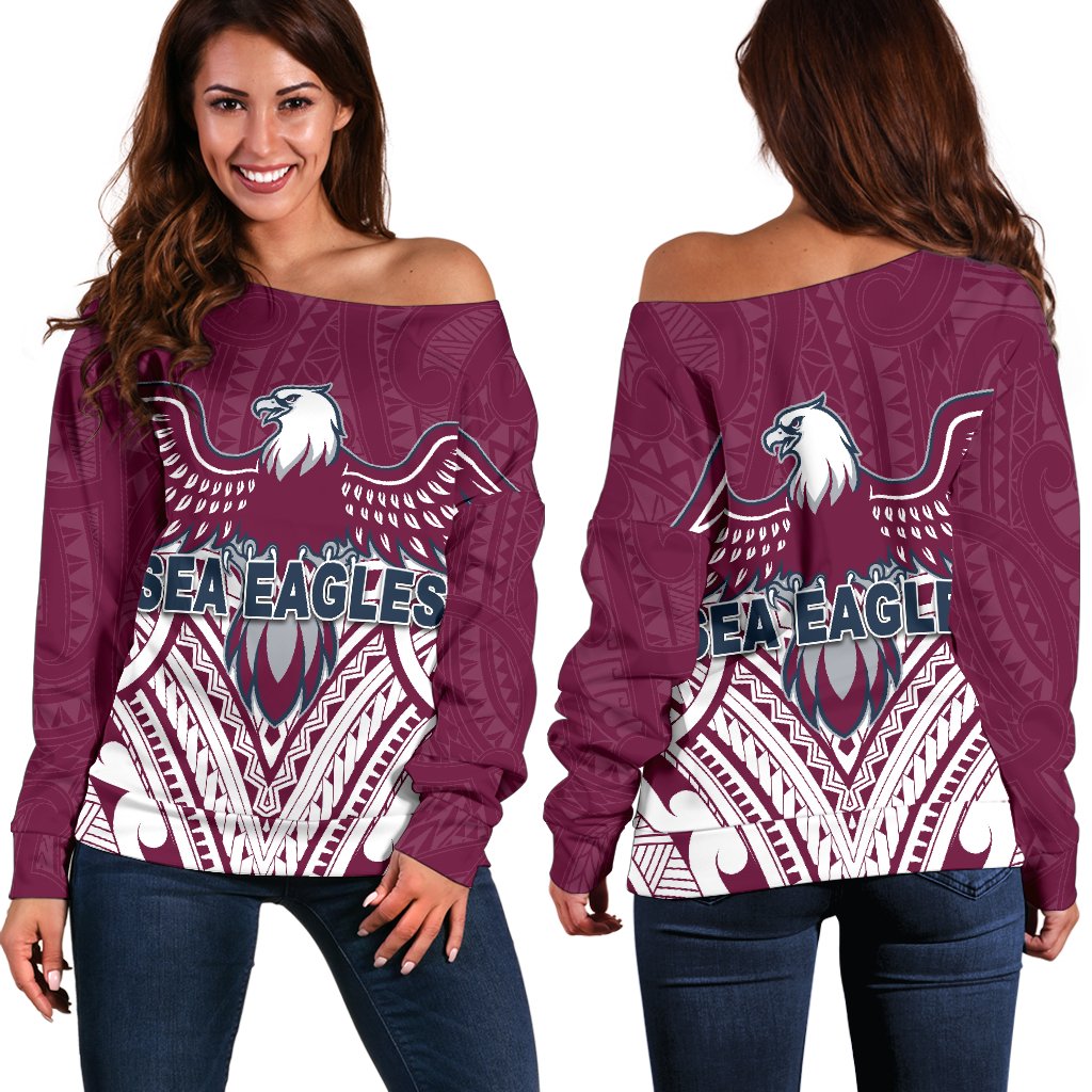 Warringah Women's Off Shoulder Sweater Sea Eagles Multicultural - Vibe Hoodie
