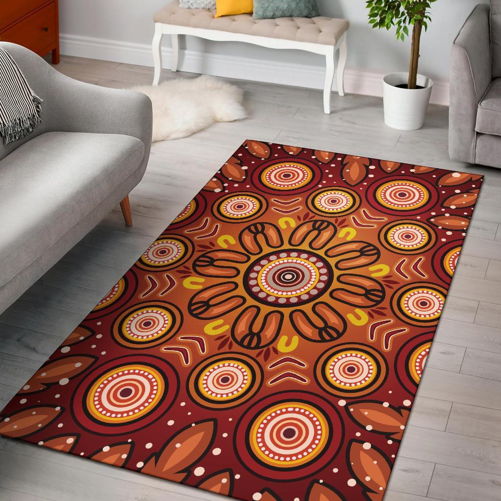 aboriginal-area-rug-circle-flowers-patterns-ver01