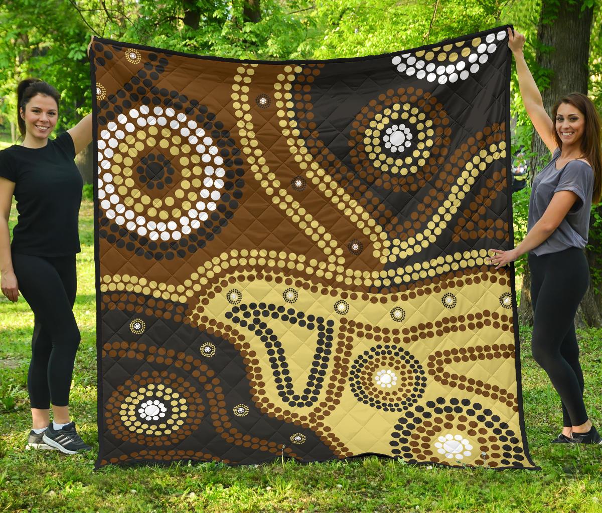 aboriginal-premium-quilt-australia-brown-dot-painting-art