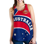 Aboriginal Racerback Tank - Australia Flag and Coat of Arms -Women - Vibe Hoodie