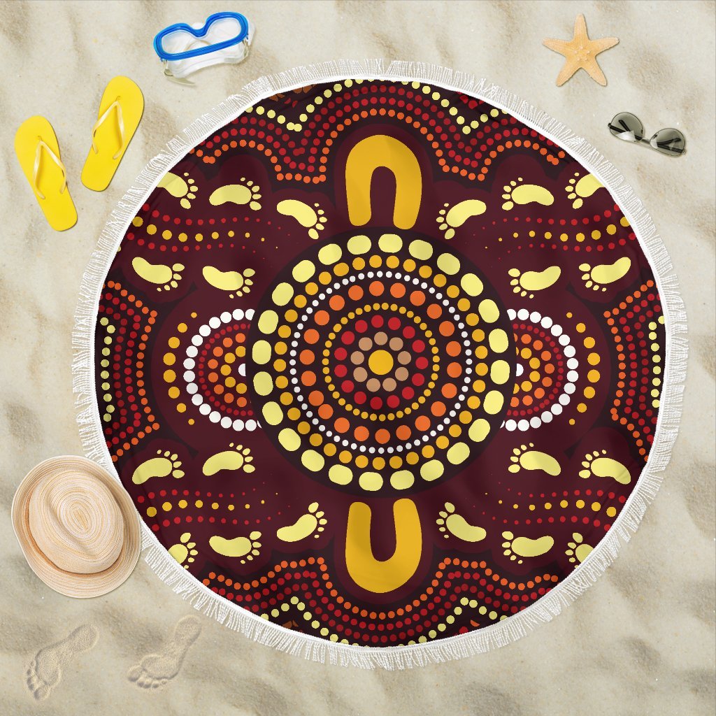 aboriginal-beach-blanket-indigenous-circle-footprint