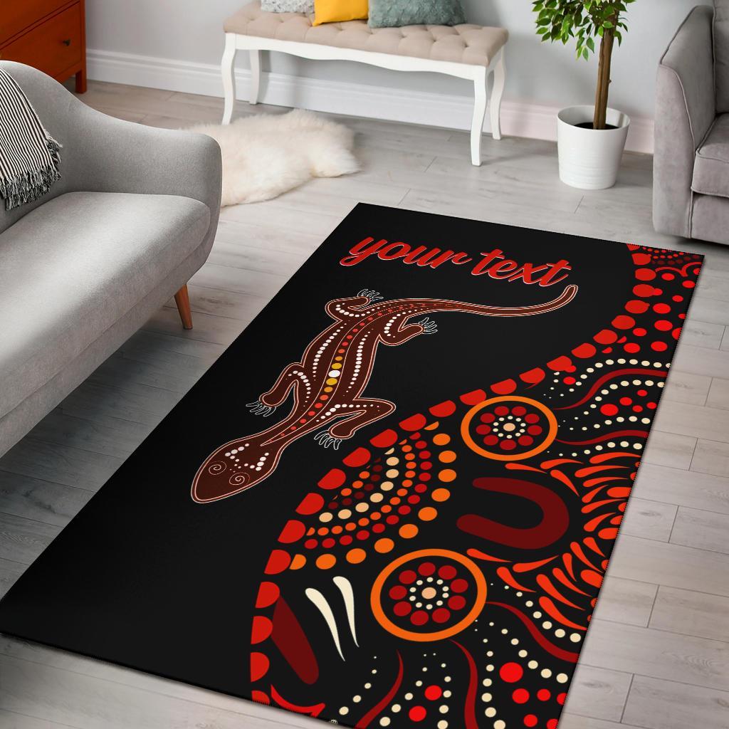 aboriginal-personalised-area-rug-aboriginal-lizard-with-dot-painting-pattern