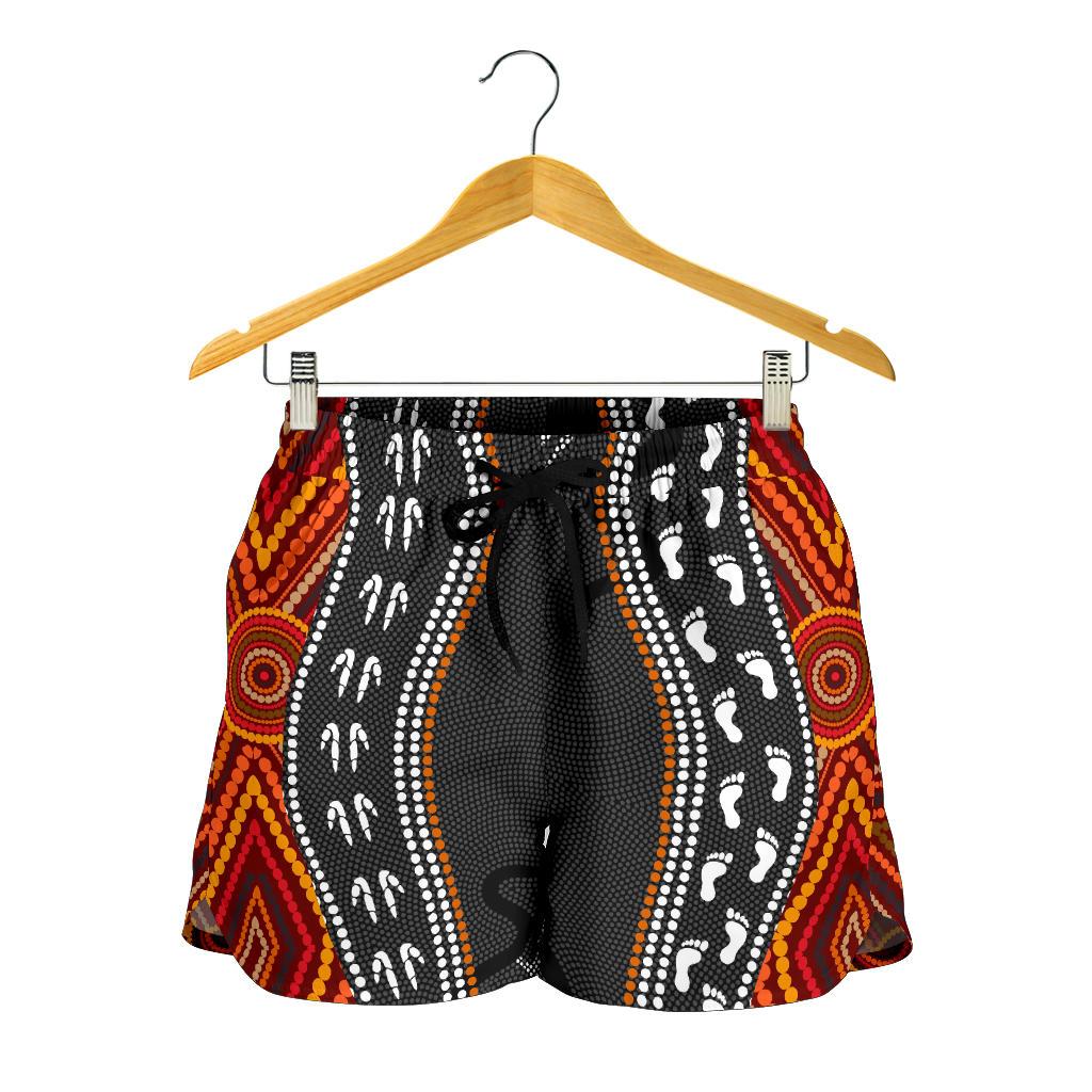 Aboriginal Women's Shorts - Australia Indigenous Map - Vibe Hoodie