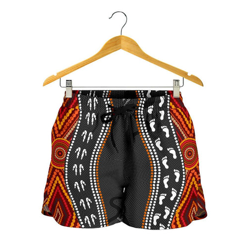 Aboriginal Women's Shorts - Australia Indigenous Map - Vibe Hoodie