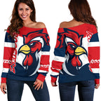 Australia Roosters Women's Off Shoulder Sweater Sydney - Vibe Hoodie